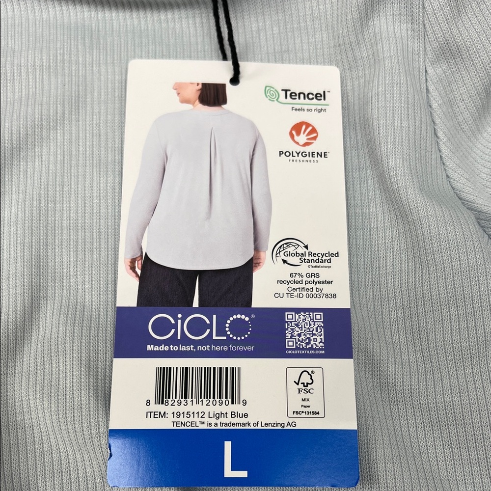 Mondetta Pale Blue Long Sleeve Women's Tee - Picture 8 of 8